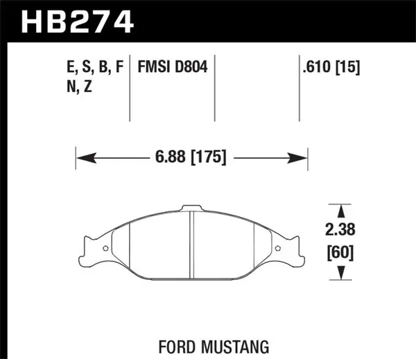 Hawk 99-04 Ford Mustang Base/GT HPS Street Front Brake Pads Hot Picks