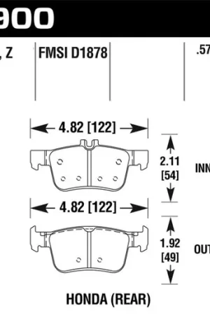 Hawk 16-17 Honda Civic HPS 5.0 Rear Brake Pads Special Offer