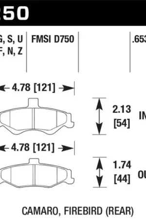 Discount Hawk 1998-2002 Chevrolet Camaro SS 5.7 HPS 5.0 Rear Brake Pads