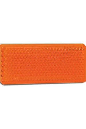 Free Returns LED Autolamps 7030A Pair of Amber Reflex Reflectors - Rectangle Shape with 3M Double Sided Tape Mount