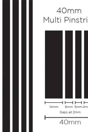 Certified SAAS 1901 Pinstripe 40mm Multi Stripe - Black