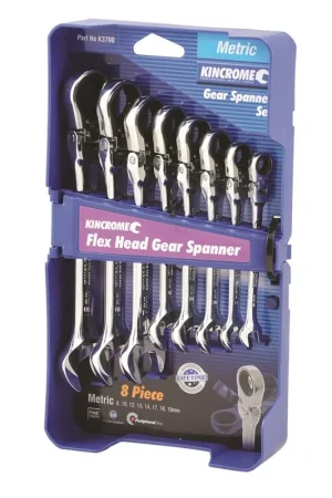 Kincrome 8-Piece Metric Flex Head Ratcheting Gear Spanner Set - K3700 (Pickup Only) Super Sale