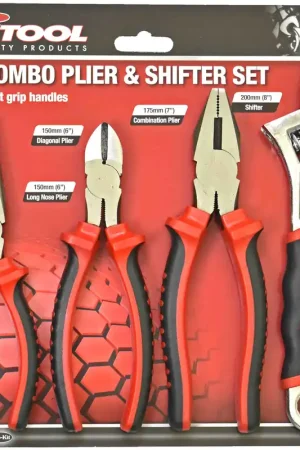 PKTool 4 Piece Plier and Adjustable Shifter Wrench Set - RG7592 Direct From Manufacturer