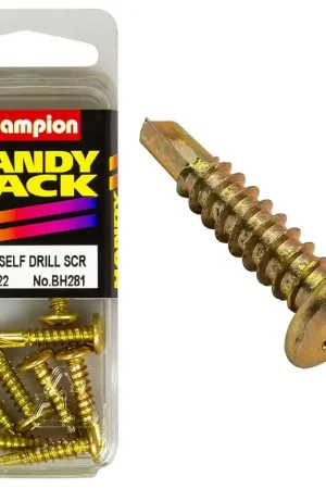 Express Delivery Champion Pack of 8 10G x 16mm x 22mm Philips Wafer Head Self Drilling Screws - BH281