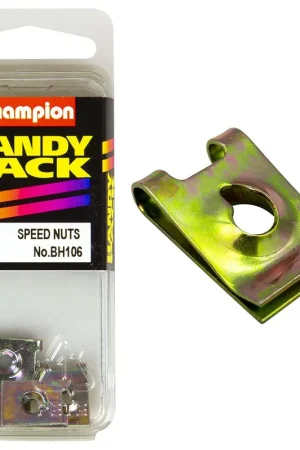 Champion Pack of 4 17 x 11.5 x 3.7mm Zinc Passivated Steel U-Type Captive Speed Nuts - BH106 Luxury