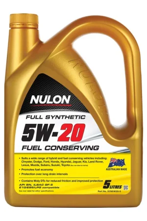 Nulon SYN5W20-5 Full Synthetic 5W-20 Fuel Conserving Engine Oil 5L (Pickup Only) Budget