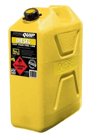 Order Now Pro Quip 20 Litre Fast Flow Plastic Fuel Can - Yellow Diesel - 0951 (Bulky Item - Freight Applies)