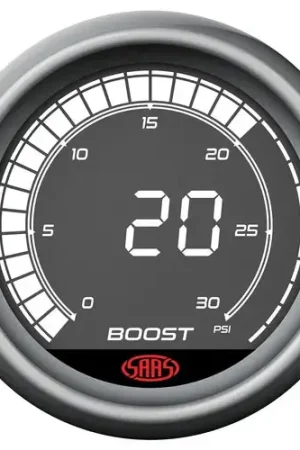Must Have SAAS Boost Gauge Diesel 0-30psi 52mm Muscle Digital Series 12V - SG41213