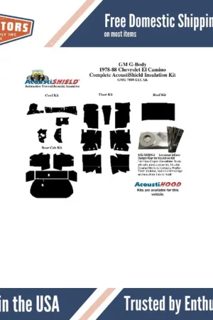 Bulk Order Insulation Sound Deadener Kit for 78-88 Chevy El Camino Acoustishield Complete