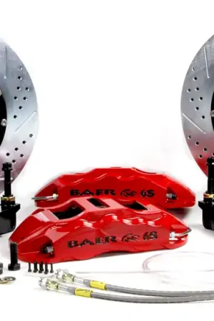 Free Returns Baer Brakes 4261104GB-1X Baer Brakes 14" Extreme+ Front Brake Kit, Grabber Blue, Slot, Std. Studs
