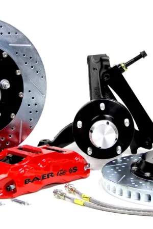 Top Pick Baer Brakes 4301369FR-1X Baer Brakes 14" Extreme+ Front Brake Kit, Fire Red, Slot, Std. Studs