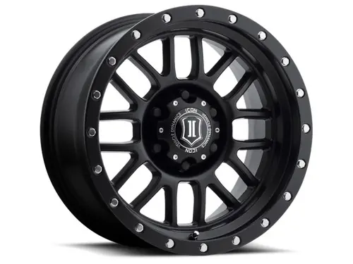 Worldwide Shipping ICON Alpha 17x8.5 6x5.5 0mm Offset 4.75in BS 106.1mm Bore Satin Black Wheel - 1217858347SB
