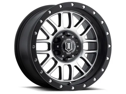 ICON Alpha 17x8.5 6x5.5 0mm Offset 4.75in BS 106.1mm Bore Satin Black/Machined Wheel - 1217858347MB Wholesale
