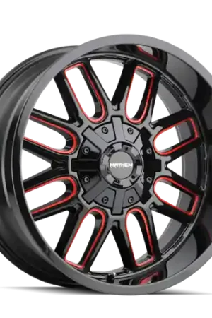Mayhem 8107 Cogent 17x9 / 8x165.1 BP / -12mm Offset / 130.8mm Hub Black w/ Prism Red Wheel Price Cut