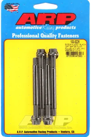Time-Limited ARP 5/16-24 x 3.50 inch Black Water Pump Pulley with 2.25 inch Fan Spacer Stud Kit