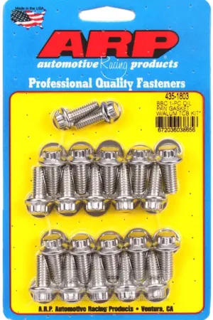 ARP BB Chevy 1-Piece Oil Pan Gasket with Aluminum Timing Cover 12-Point Bolt Kit Seasonal Sale