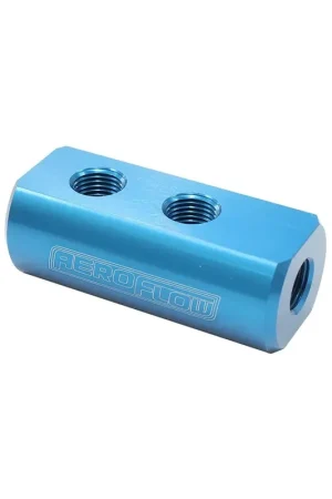 Aeroflow Compact Distribution Block 1 In, 4 Out All Ports 1/8" NPT - Black Clearance
