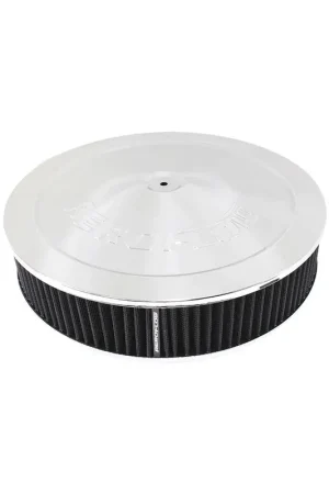 Buy Today Aeroflow 14" x 3" Air Filter Assembly 5.125" Dropbase - Chrome Cotton