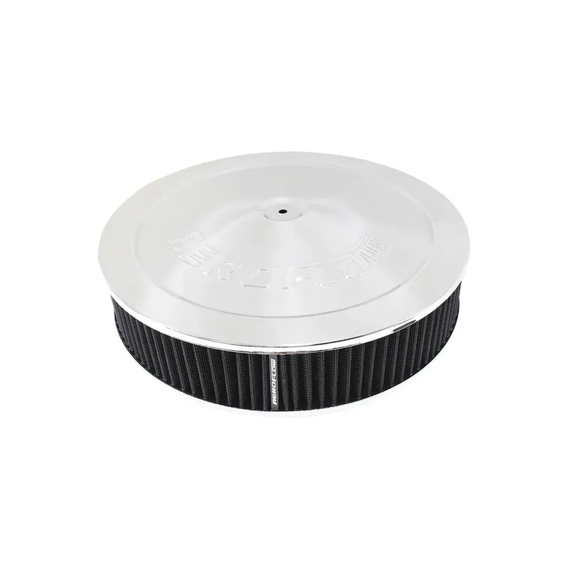 Buy Today Aeroflow 14" x 3" Air Filter Assembly 5.125" Dropbase - Chrome Cotton