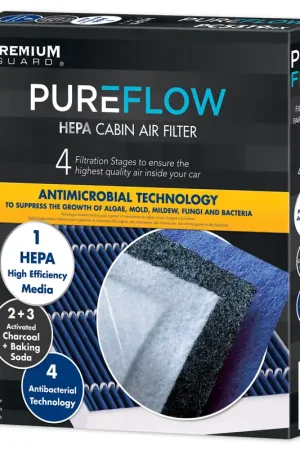 PUREFLOW 2016 Mazda 2 Cabin Air Filter with HEPA and Antibacterial Technology, PC6203HX Certified